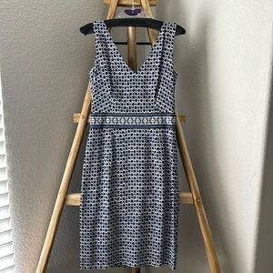 Tory Burch Blue and White Sleeveless Dress
